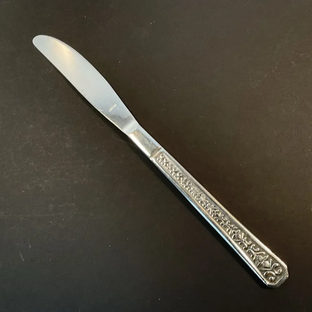 10 Pc Interpur FLORENZ Floral Flatware Stainless Forks Spoons Knives Vintage
